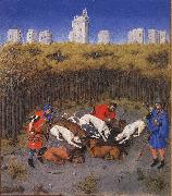 LIMBOURG brothers Les trs riches heures du Duc de Berry: December (detail) dg oil painting artist